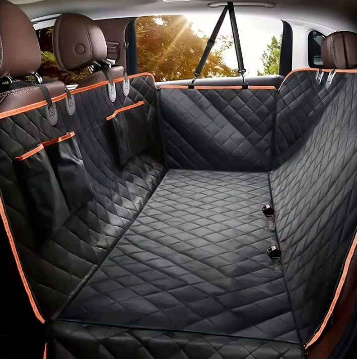 5-Layer Waterproof Dog Car Seat Cover – Hammock Mode, Side Flaps & Seatbelt Openings | BROKLEN - view 2