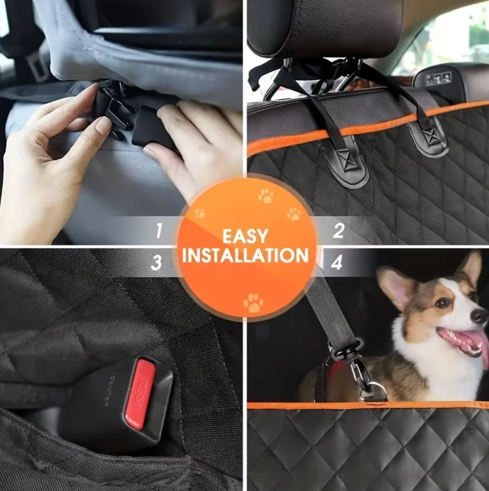 5-Layer Waterproof Dog Car Seat Cover – Hammock Mode, Side Flaps & Seatbelt Openings | BROKLEN - view 4