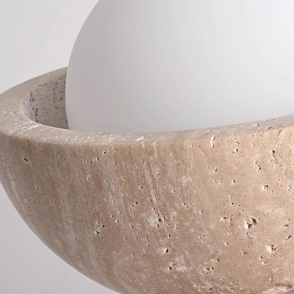 Travertine Ceiling Spotlight with Glass Globe – E27 – view 8 | BROKLEN