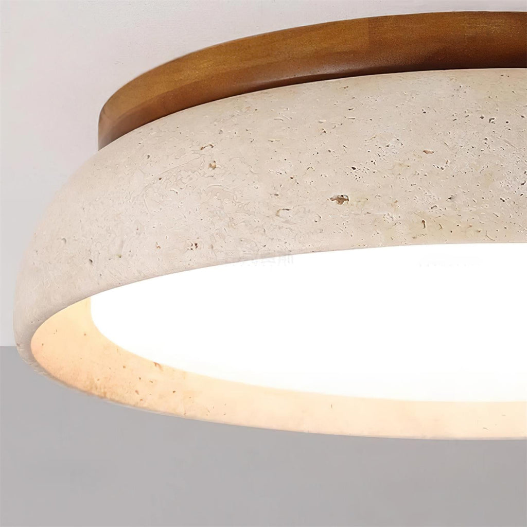 Travertine LED Ceiling Light – Japandi – view 8 | BROKLEN