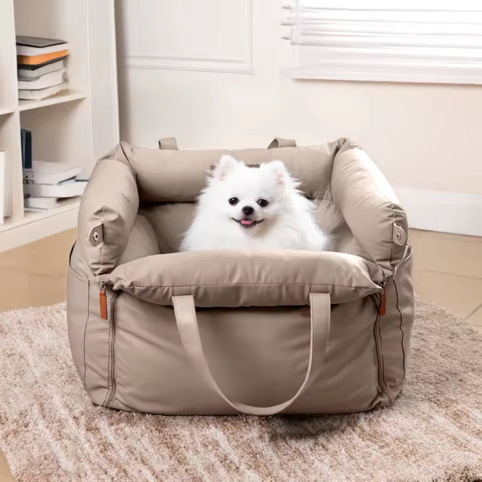 Plush Dog Car Seat with Safety Belt | Water-Repellent | 55x50x45cm | Lightweight & Portable | BROKLEN - view 11