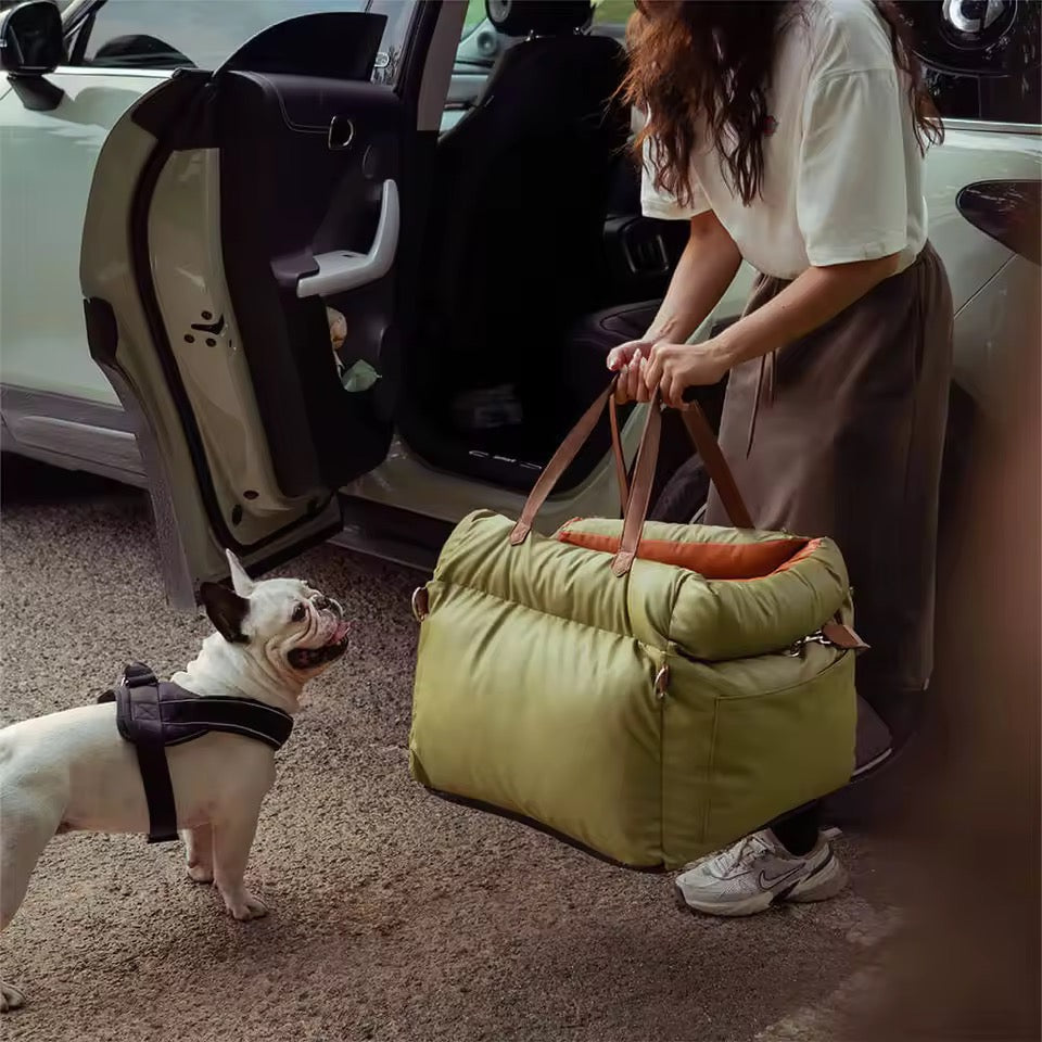 Plush Dog Car Seat with Safety Belt | Water-Repellent | 55x50x45cm | Lightweight & Portable | BROKLEN - view 12