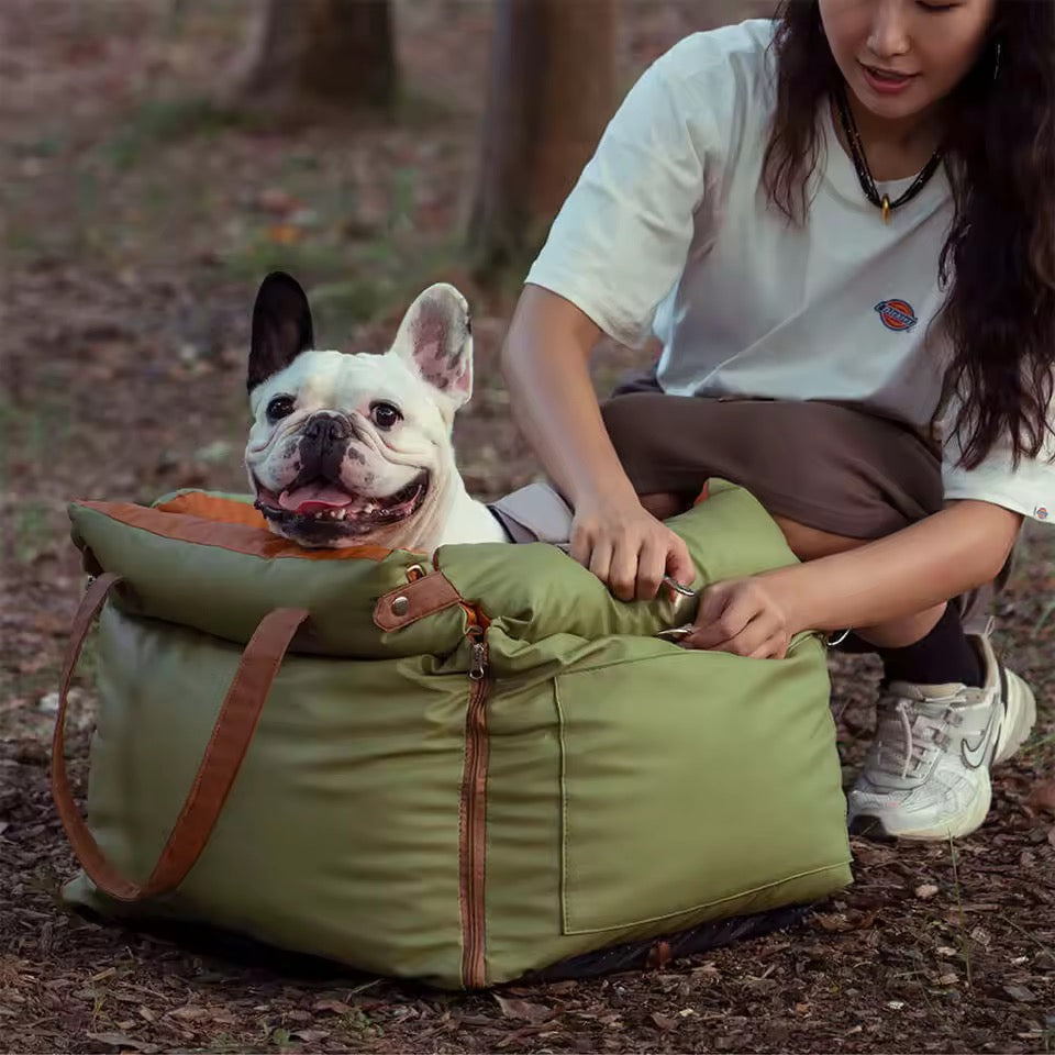Plush Dog Car Seat with Safety Belt | Water-Repellent | 55x50x45cm | Lightweight & Portable | BROKLEN - view 14