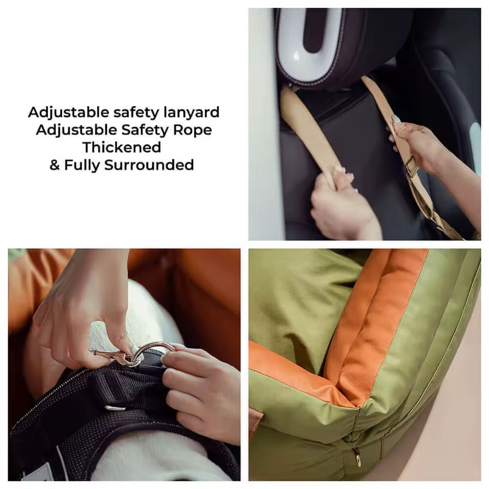Plush Dog Car Seat with Safety Belt | Water-Repellent | 55x50x45cm | Lightweight & Portable | BROKLEN - view 17