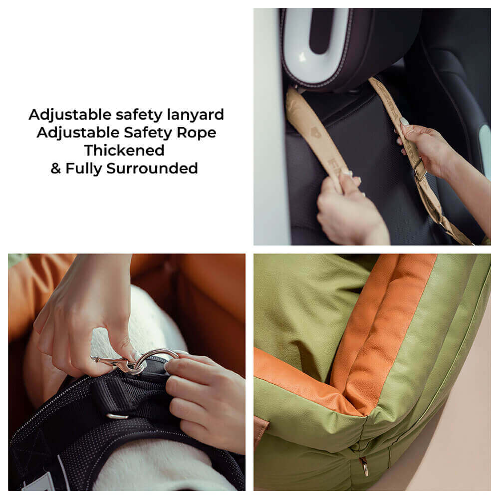 Plush Dog Car Seat with Safety Belt | Water-Repellent | 55x50x45cm | Lightweight & Portable | BROKLEN - view 3