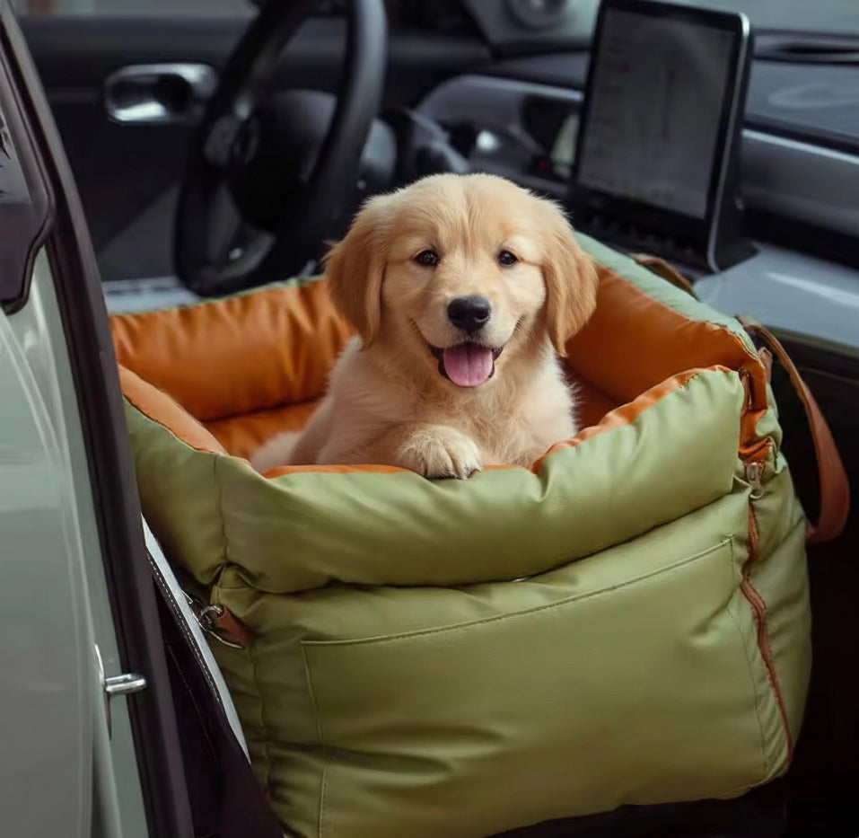 Plush Dog Car Seat with Safety Belt | Water-Repellent | 55x50x45cm | Lightweight & Portable | BROKLEN - view 4