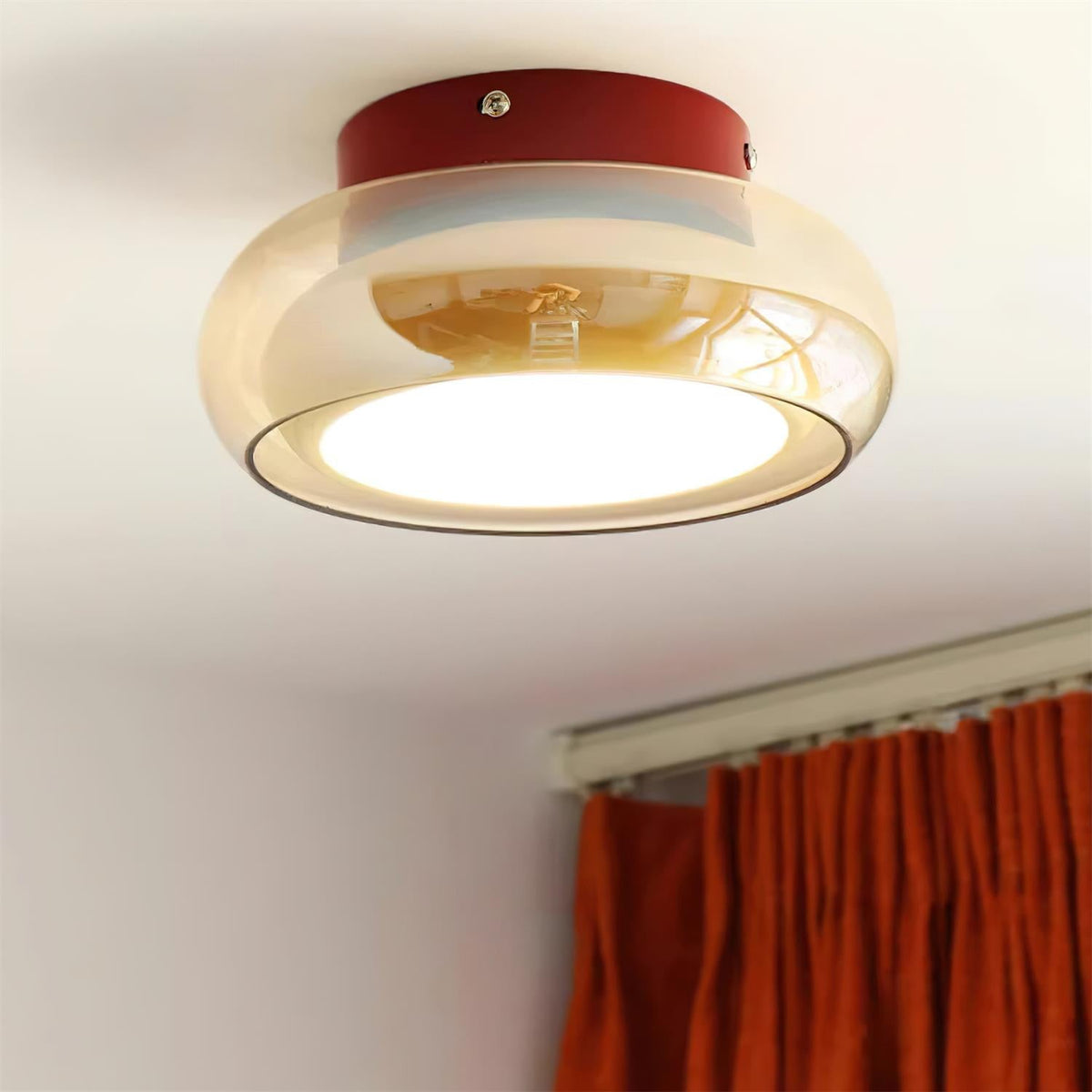 Retro Glass Flush Mount Ceiling Light – view 2 | BROKLEN