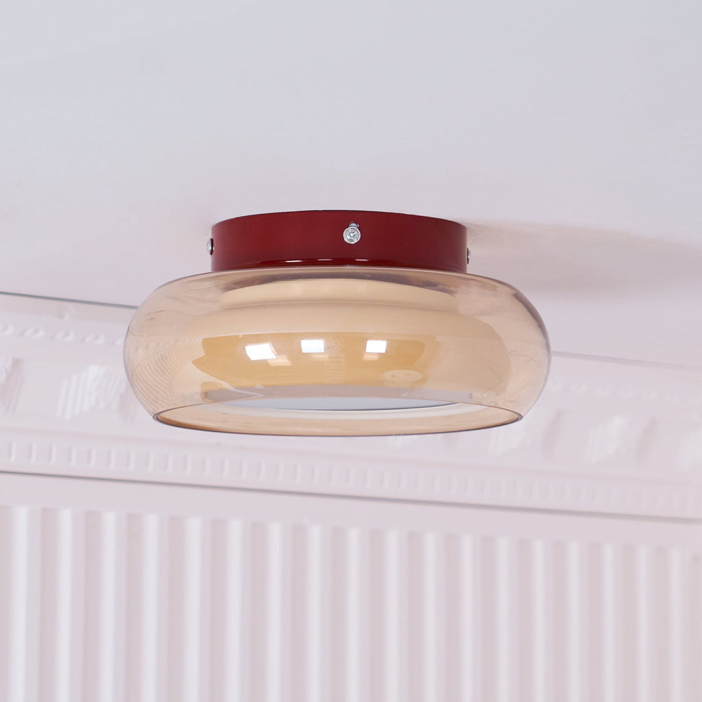 Retro Glass Flush Mount Ceiling Light – view 12 | BROKLEN