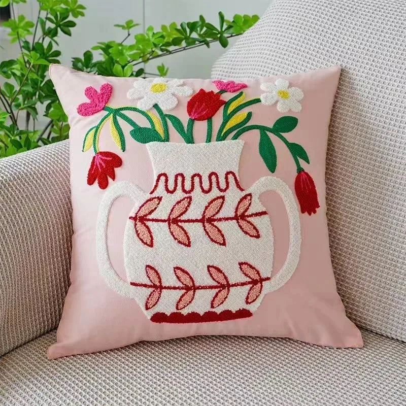 Embroidered Floral Throw Pillow Cover – view 17 | BROKLEN