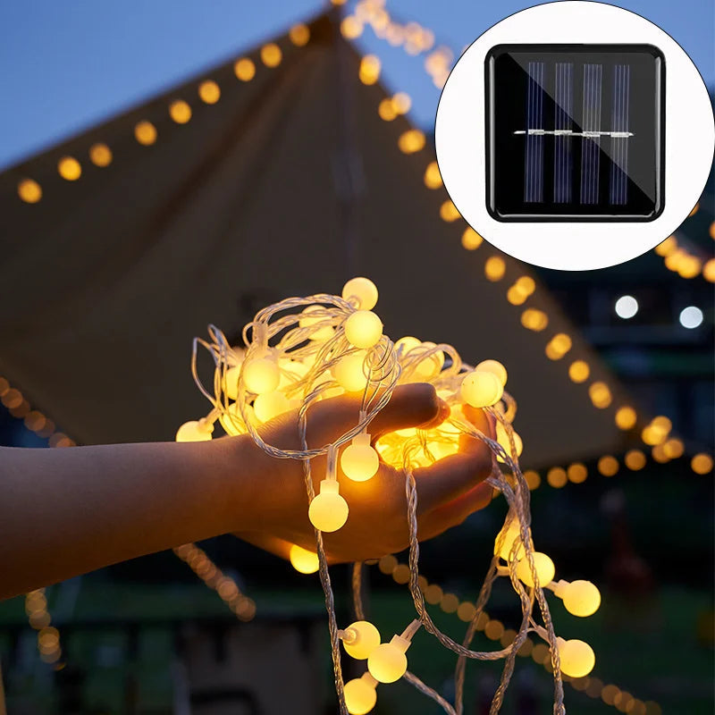 Solar LED Outdoor String Lights – view 3 | BROKLEN