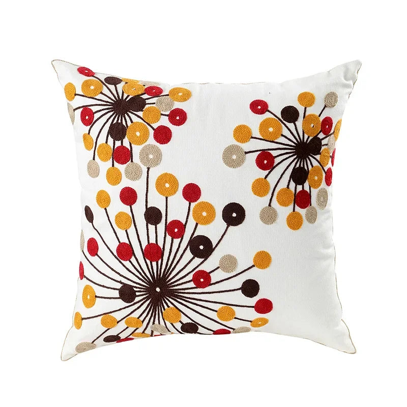 Embroidered Floral Throw Pillow Cover – view 7 | BROKLEN