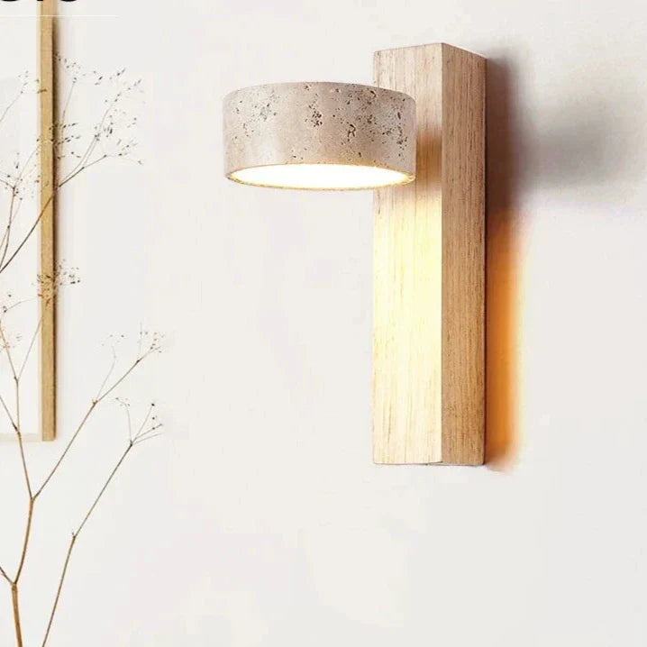 Adjustable Travertine & Wood Wall Light – view 12 | BROKLEN