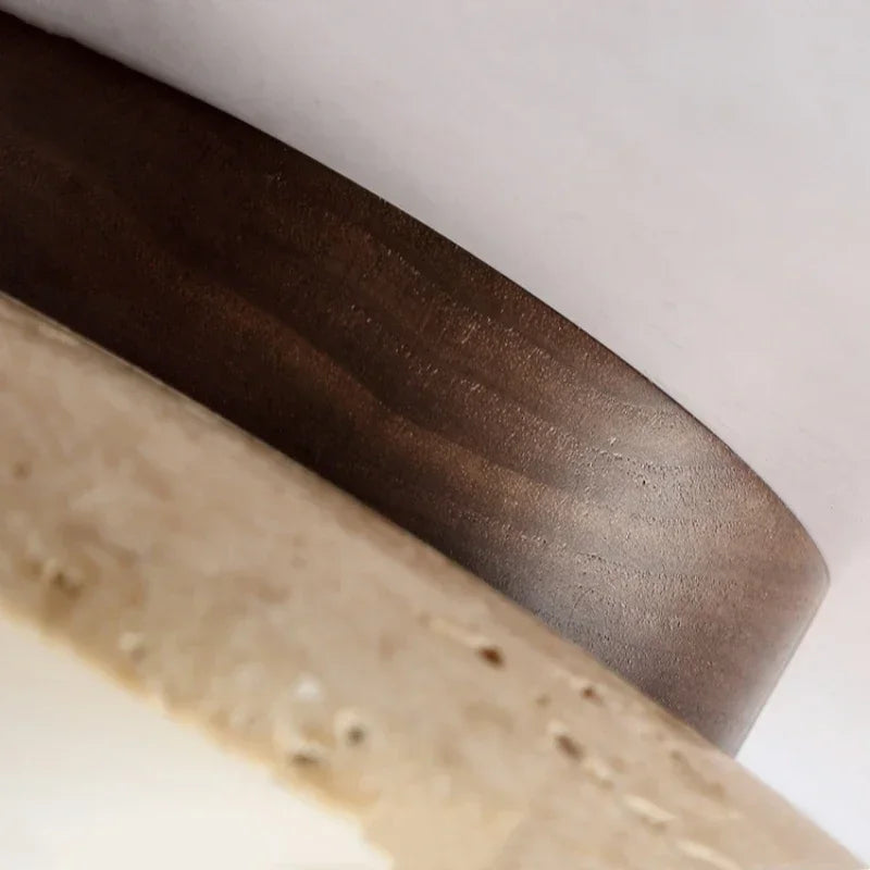 Travertine and Wood Ceiling Spotlight, Ø 12 cm – view 6 | BROKLEN