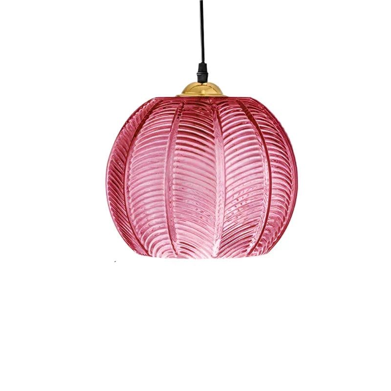 Blown Glass Leaf Pattern Pendant Light – view 11 | BROKLEN
