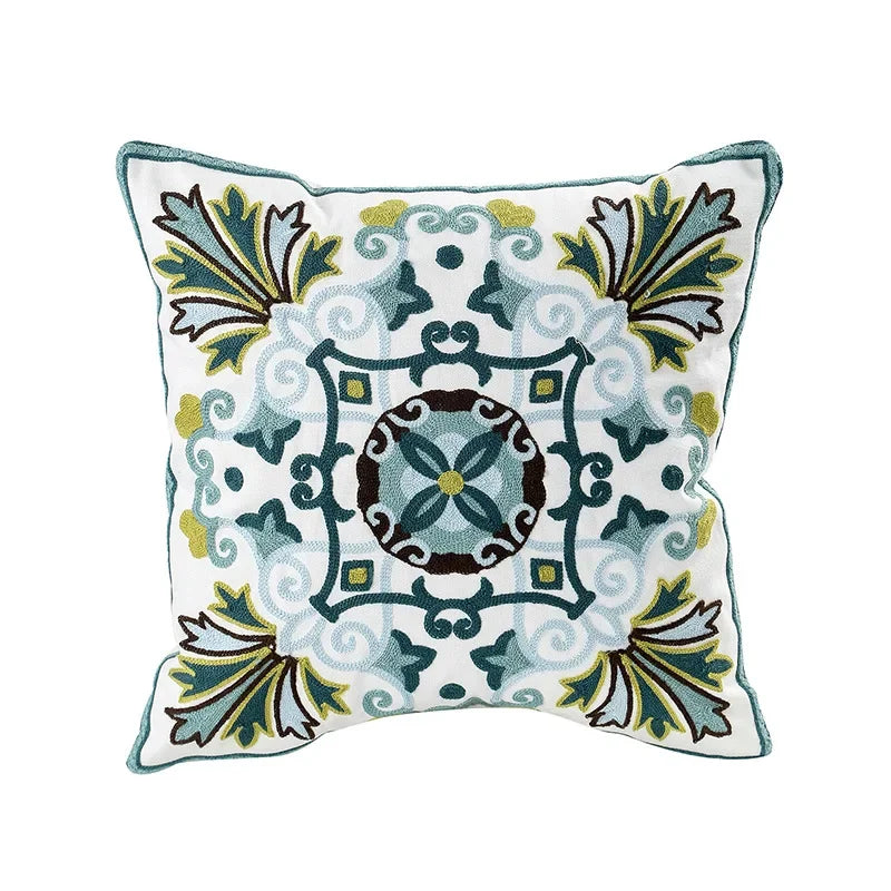 Embroidered Floral Throw Pillow Cover – view 20 | BROKLEN