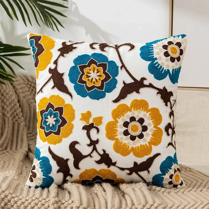 Embroidered Floral Throw Pillow Cover – view 24 | BROKLEN