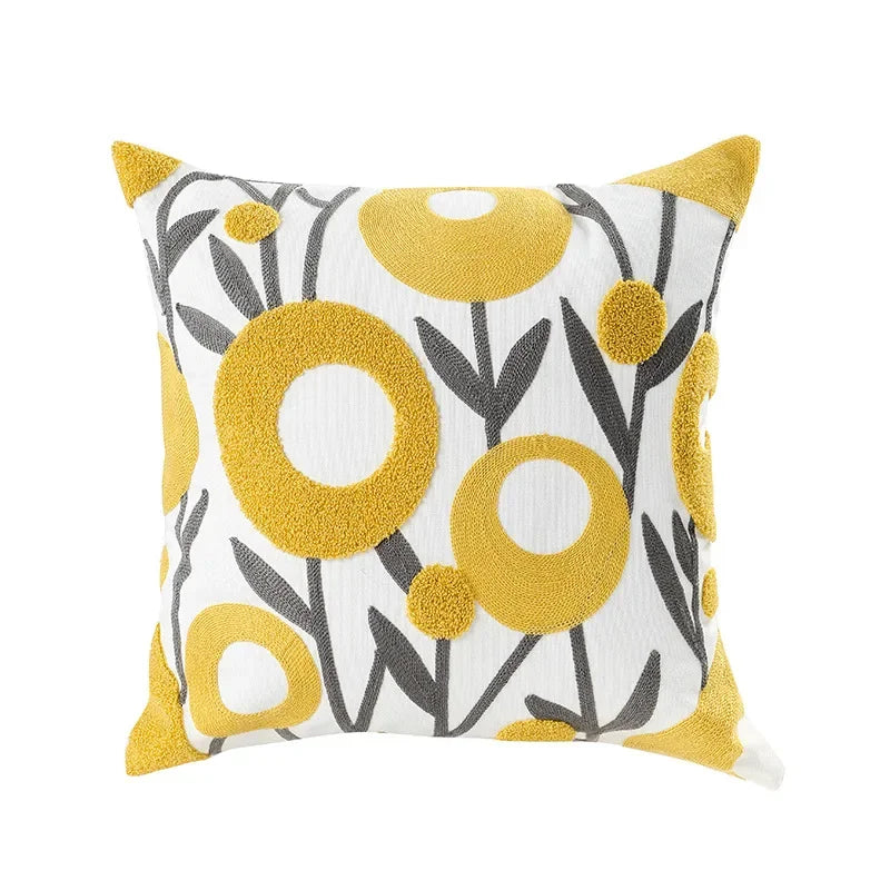 Embroidered Floral Throw Pillow Cover – view 10 | BROKLEN