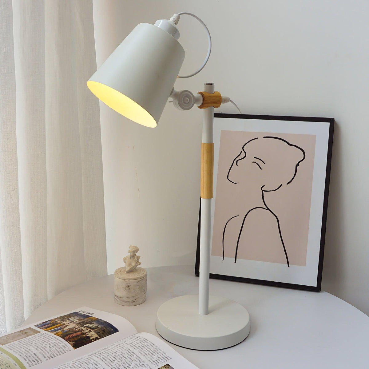 Modern LED Desk Lamp with Scandinavian Wood Accent – view 2 | BROKLEN