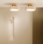 Round Travertine LED Ceiling Light – Japandi – view 8 | BROKLEN