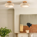 Round Travertine LED Ceiling Light – Japandi – view 9 | BROKLEN