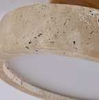 Round Travertine LED Ceiling Light – Japandi – view 5 | BROKLEN