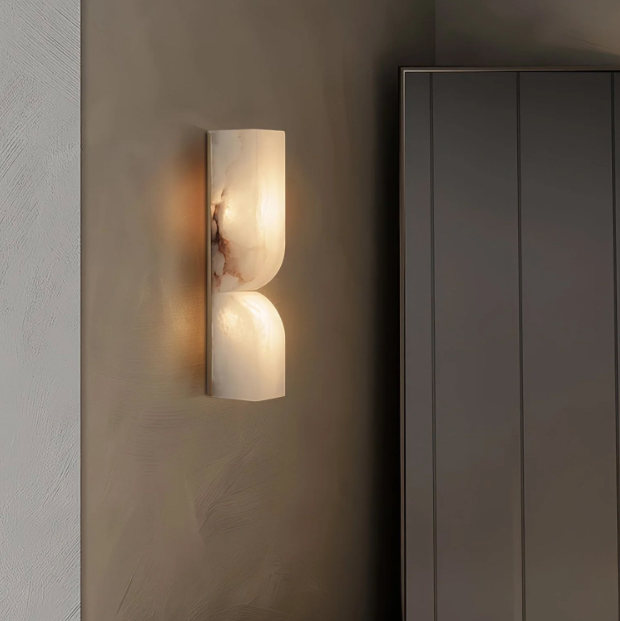 Modern Alabaster Wall Light – Soft Diffused Light – view 8 | BROKLEN