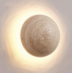 Round Travertine Wall Light – view 3 | BROKLEN