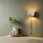 Round Travertine Wall Light – view 5 | BROKLEN