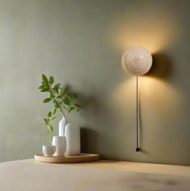 Round Travertine Wall Light – view 5 | BROKLEN