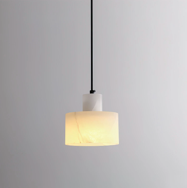 Nordic Cylindrical Alabaster Pendant Light – view 5 | BROKLEN