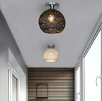 Woven Metal Globe Flush Mount Ceiling Light – view 19 | BROKLEN