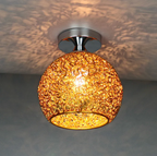 Woven Metal Globe Flush Mount Ceiling Light – view 7 | BROKLEN