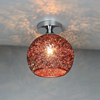 Woven Metal Globe Flush Mount Ceiling Light – view 6 | BROKLEN