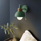 Pull-Chain Wall Sconce with Wooden Accent – view 9 | BROKLEN