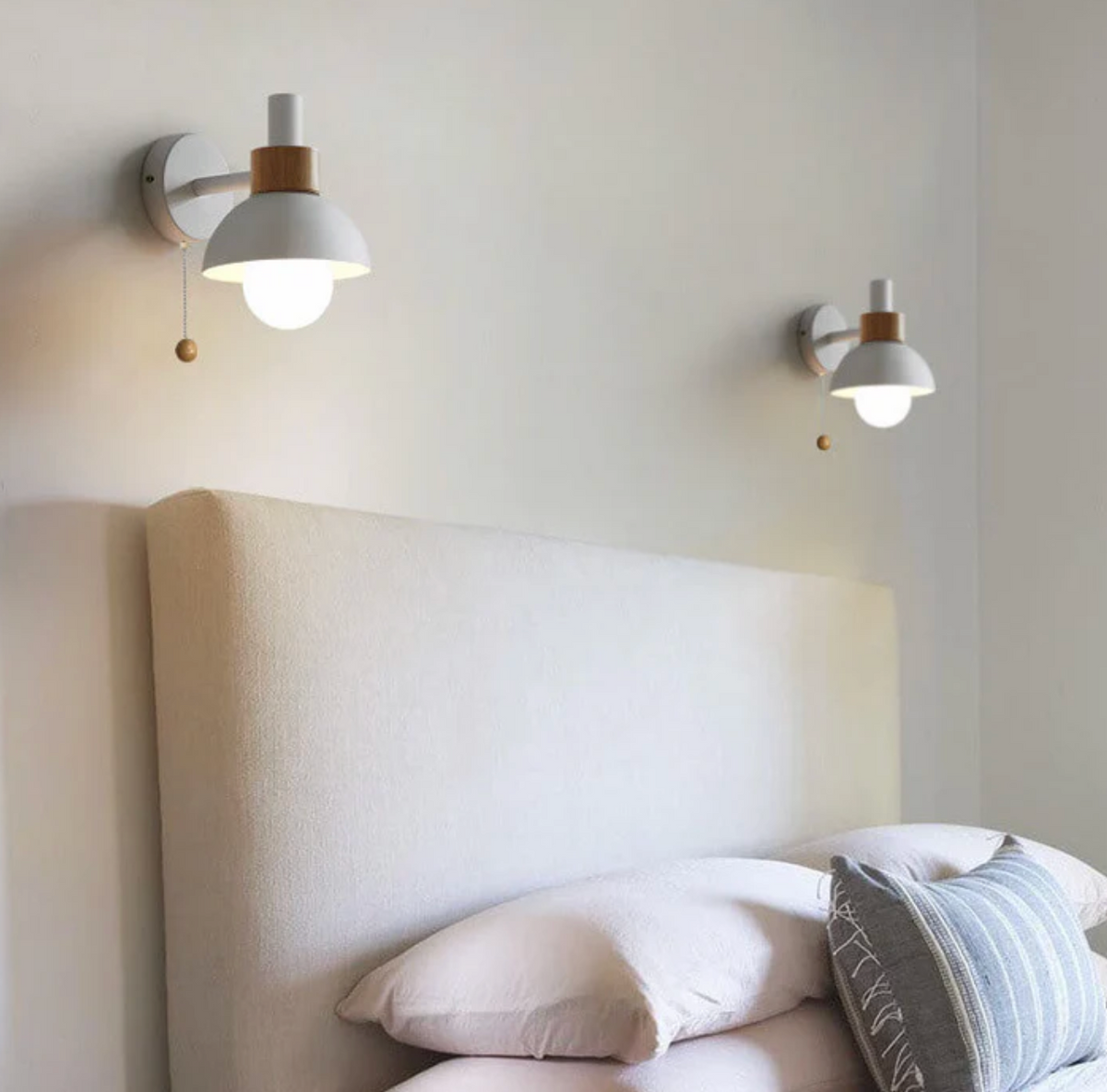 Pull-Chain Wall Sconce with Wooden Accent – view 13 | BROKLEN