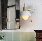 Pull-Chain Wall Sconce with Wooden Accent – view 15 | BROKLEN
