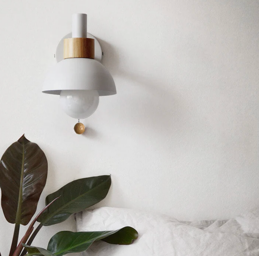 Pull-Chain Wall Sconce with Wooden Accent – view 16 | BROKLEN