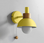 Pull-Chain Wall Sconce with Wooden Accent – view 19 | BROKLEN
