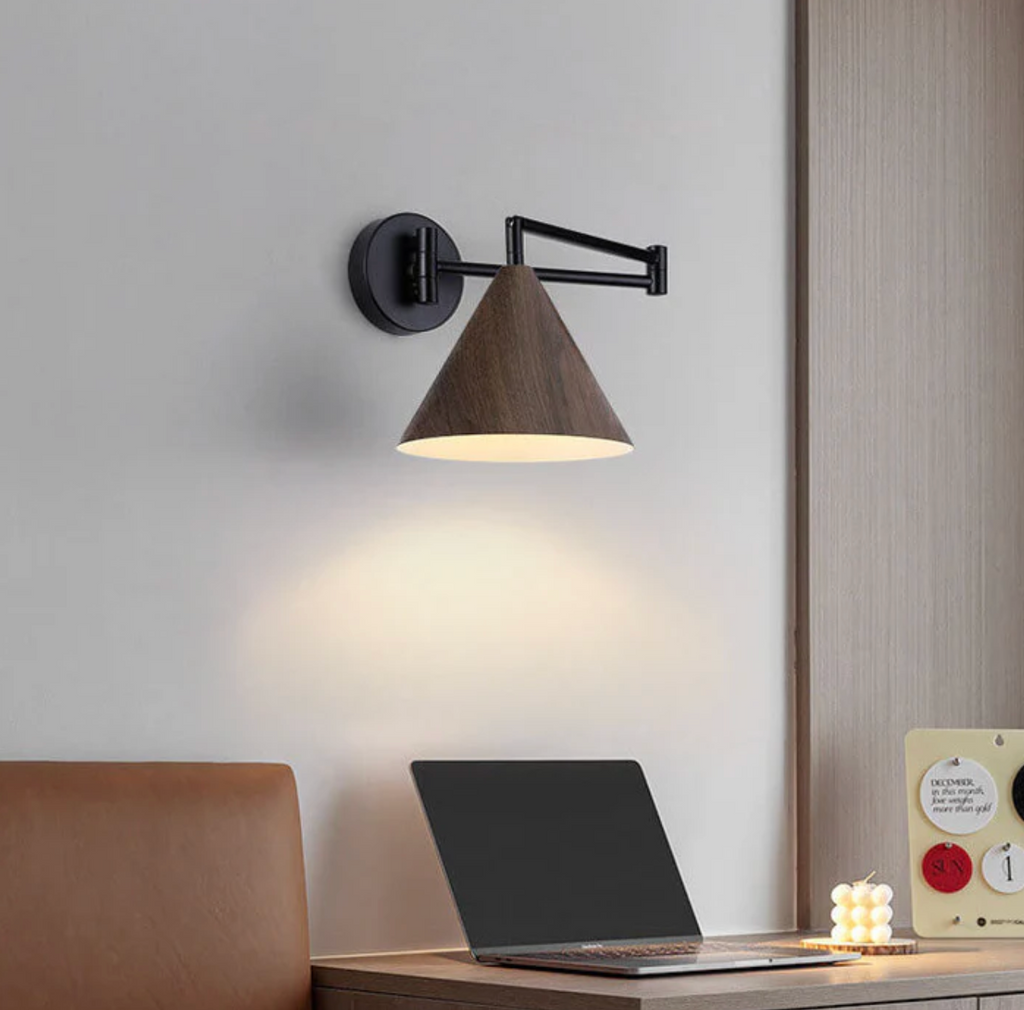 Scandinavian Wooden Cone Wall Sconce – view 4 | BROKLEN