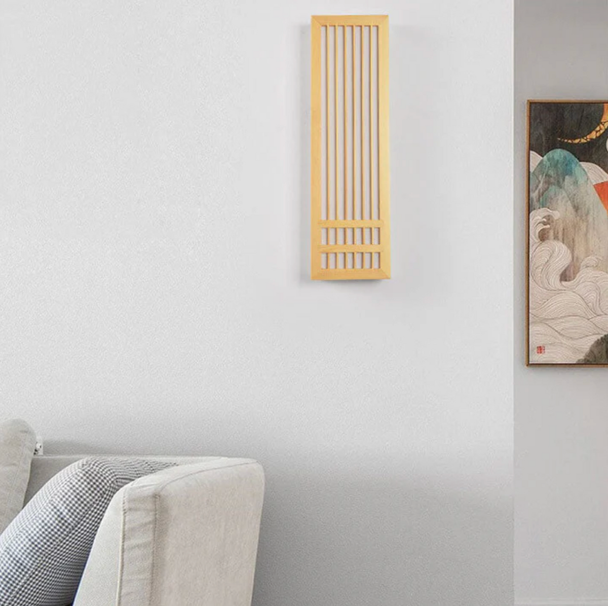 Japandi Wooden Slat LED Wall Light – view 4 | BROKLEN