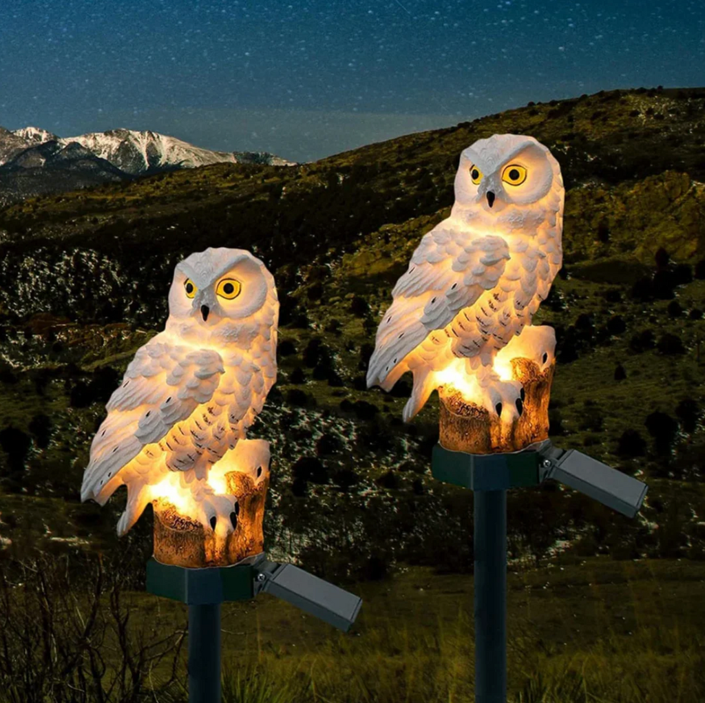 Solar Owl Garden Stake Light – view 3 | BROKLEN