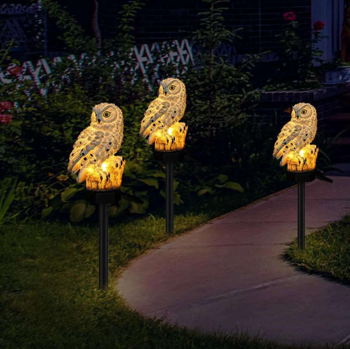 Solar Owl Garden Stake Light – view 5 | BROKLEN