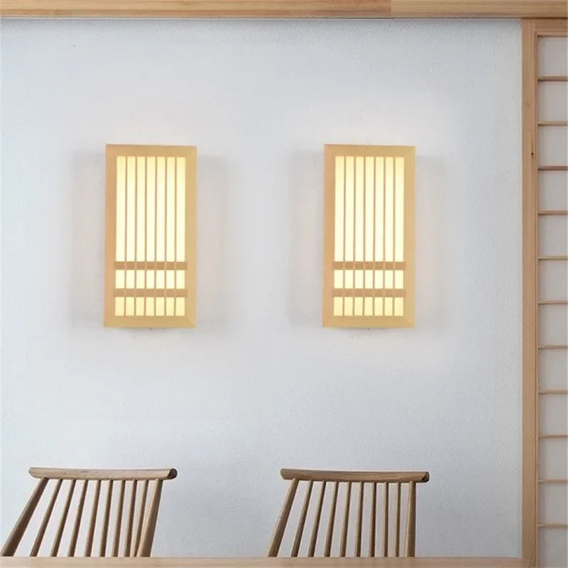 Japandi Wooden Slat LED Wall Light – view 5 | BROKLEN