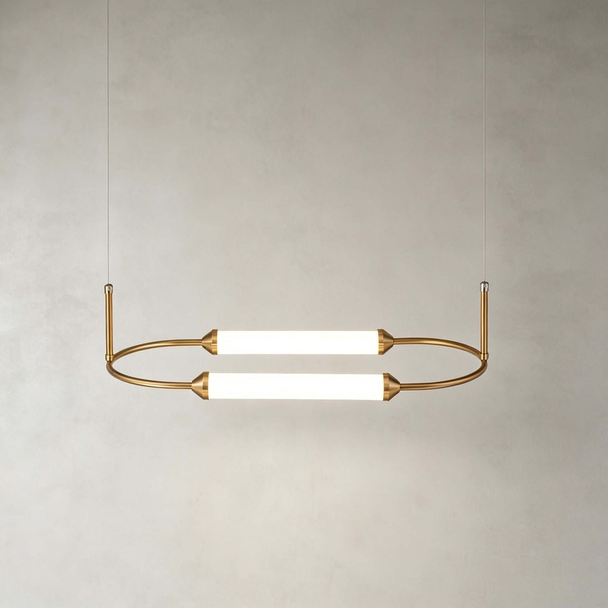 Brushed Gold Oval LED Chandelier – view 16 | BROKLEN