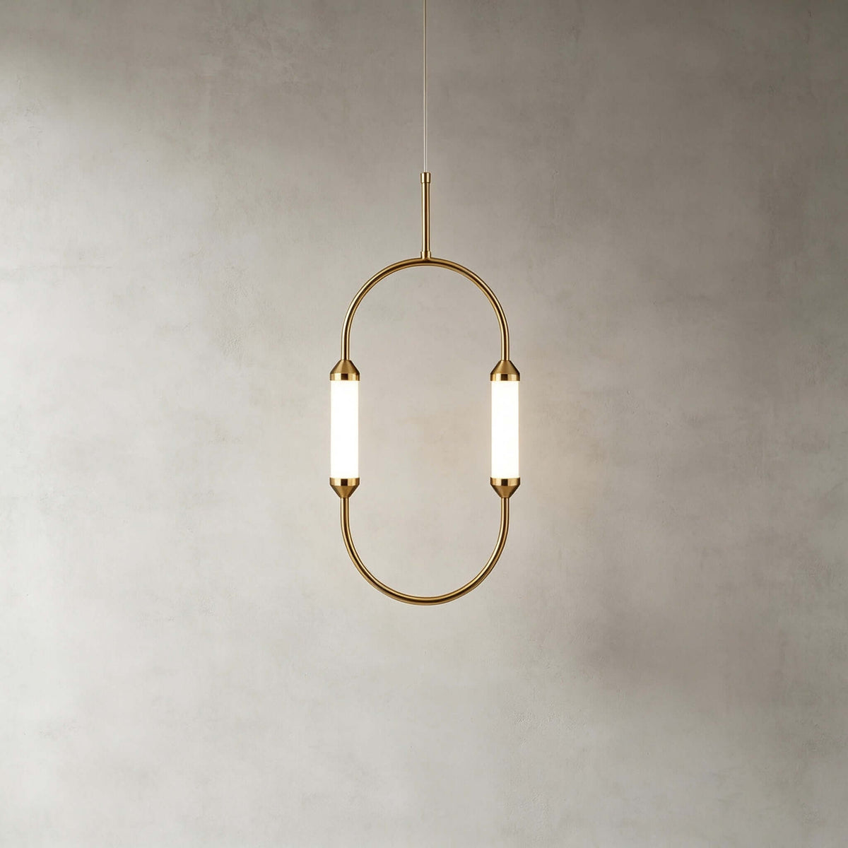 Brushed Gold Oval LED Chandelier – view 14 | BROKLEN