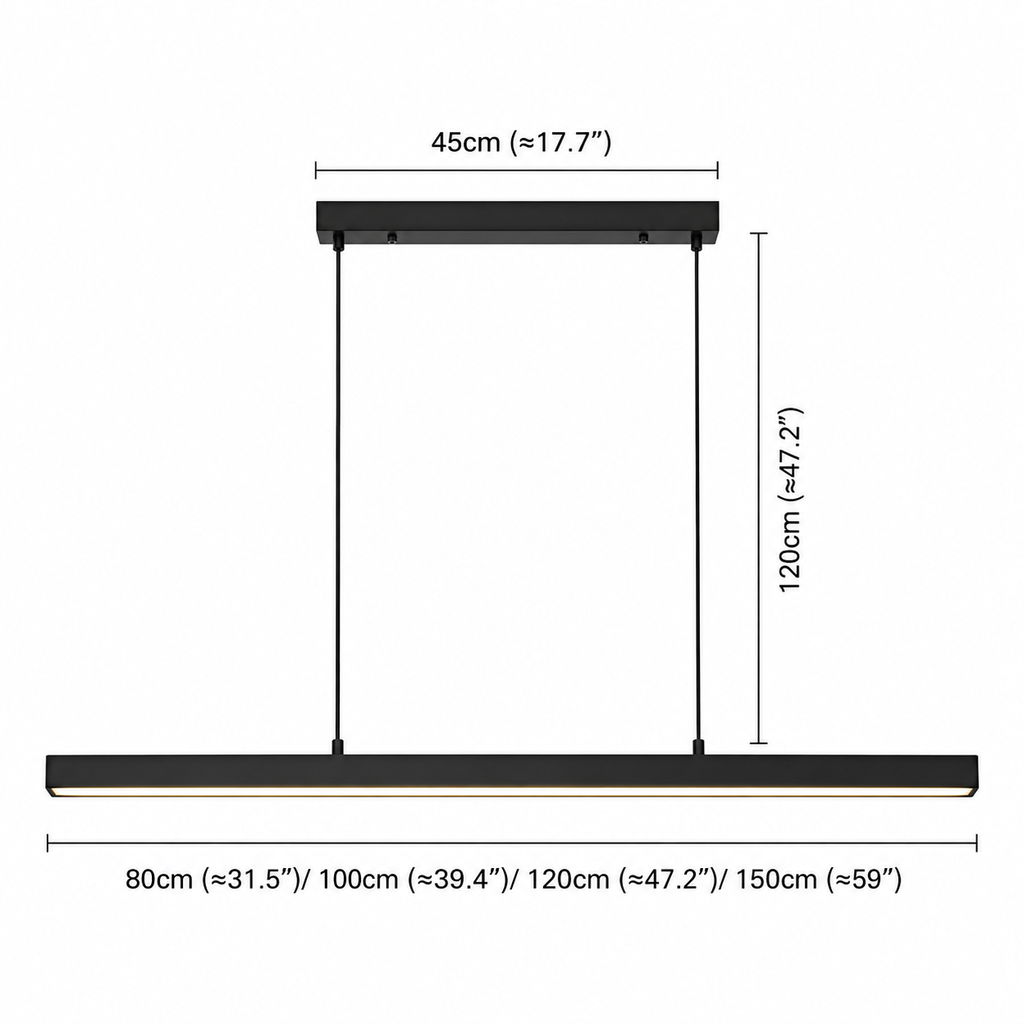Linear LED Pendant Light – Dining Table & Kitchen Island – view 7 | BROKLEN