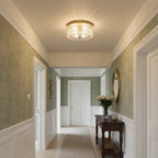 Round Ribbed Glass Flush Mount Ceiling Light – view 6 | BROKLEN