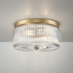Round Ribbed Glass Flush Mount Ceiling Light – view 9 | BROKLEN