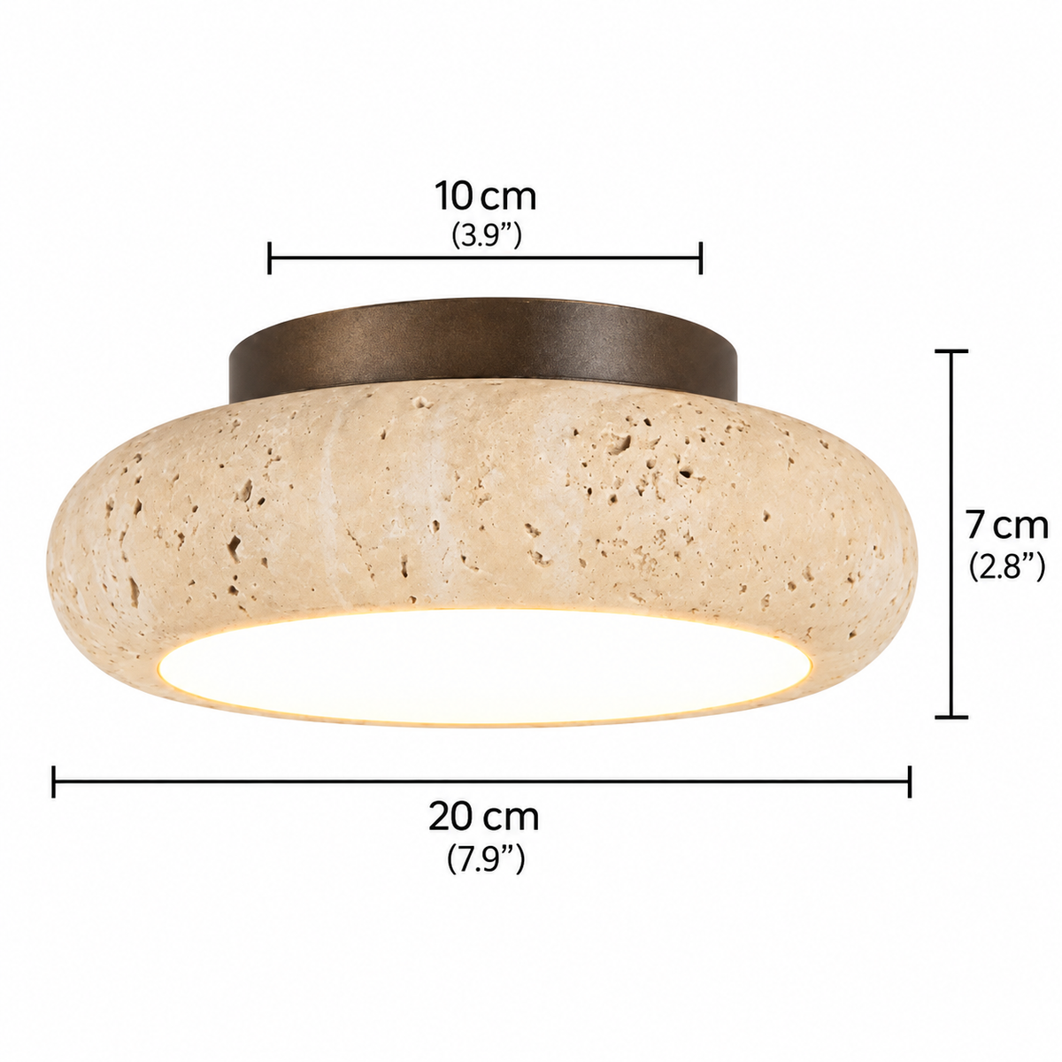 Travertine Retro LED Flush Ceiling Light – view 6 | BROKLEN