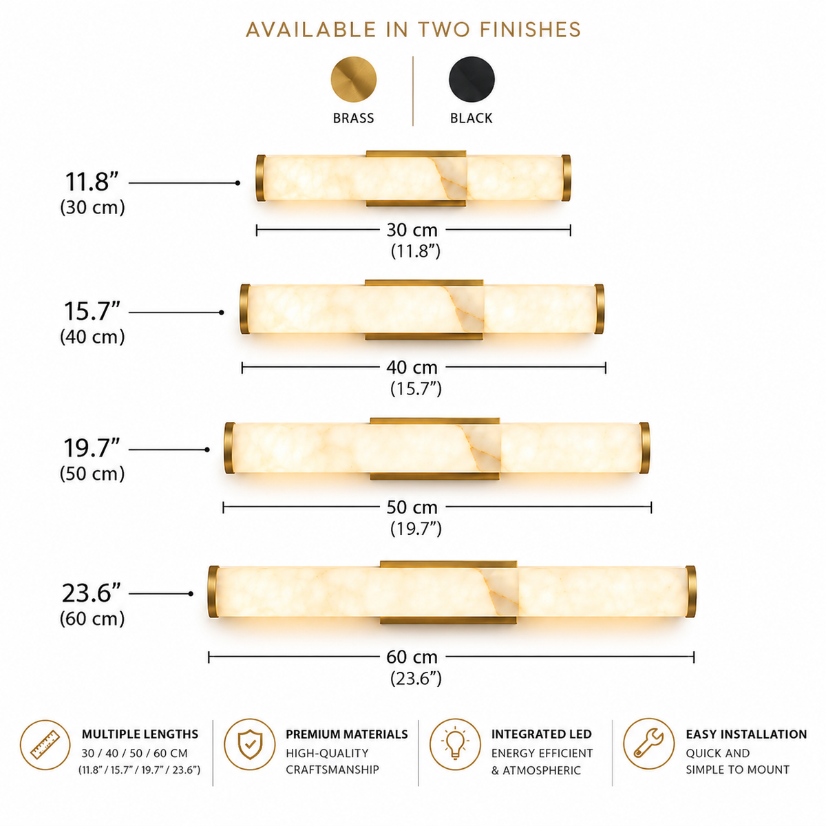 Vertical Alabaster Wall Light – view 13 | BROKLEN